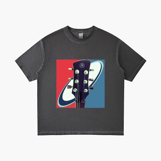 Red White Blue Rock and Roll Themed Guitar Gradient T Shirts