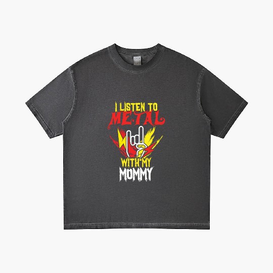 Metal With Mommy Metal Kid Music Lover Rocker Gradient T Shirts