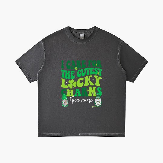 Groovy Retro NICU Nurse St Patrick's Day Gradient T Shirts