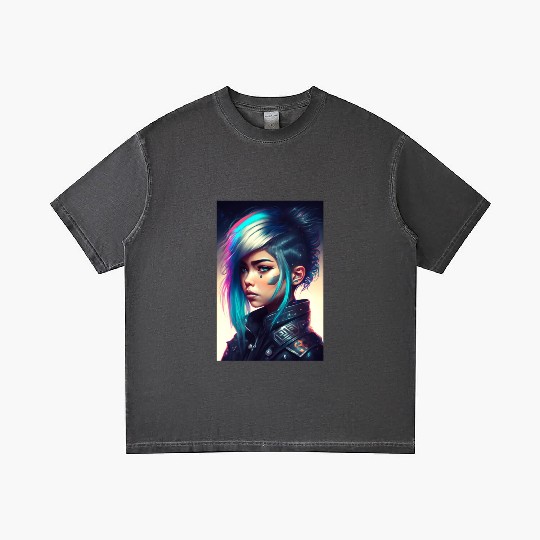 Tokyo Nightclub Punk Girl Gradient T Shirts
