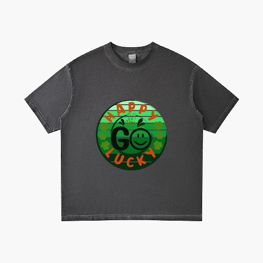 Happy Go Lucky - Green St Patrick's Day Sunset Gradient T Shirts