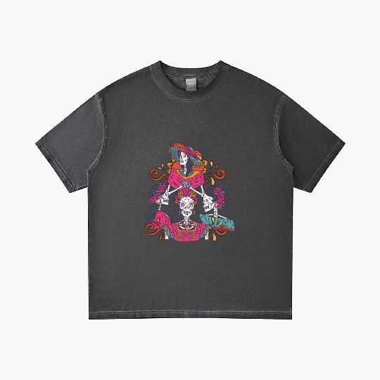 Floral Tarot Card Sugar Skull Dia De Lost Muertos Gradient T Shirts