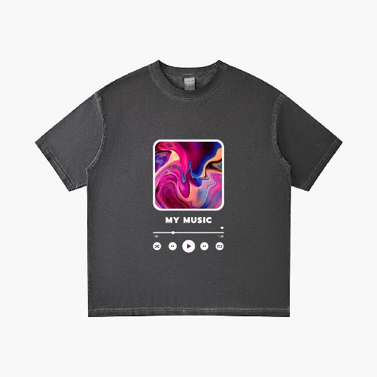 Purple Framed Music Player Themed style Gradient T Shirts