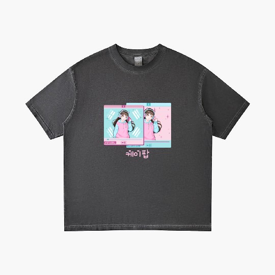 Cute Anime Kpop Girl Vaporwave Aesthetic Gradient T Shirts