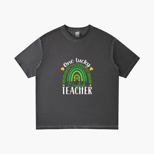 One Lucky English Teacher funny St Patrick's day Gradient T Shirts