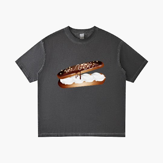Illustration of a stuffed eclair with cream Gradient T Shirts