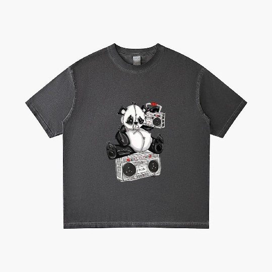 DJ Hip Hop Panda Bear by San Francisco Street Arti Gradient T Shirts
