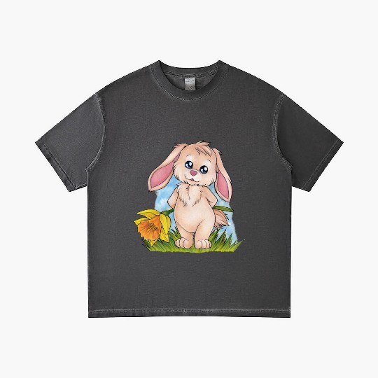 Cute bunny rabbit with daffodil daffodil Gradient T Shirts