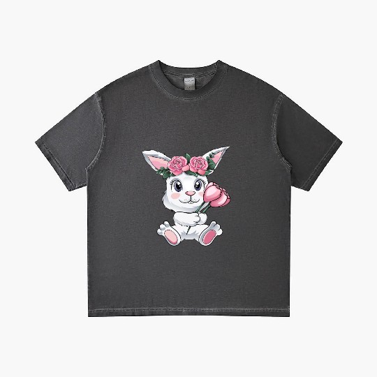 Baby Easter Bunny with Flowers cute Easter Egg Gradient T Shirts