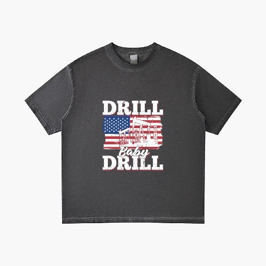 Oilfield Oil Drilling Us Flag Drill Baby Drill Gradient T Shirts