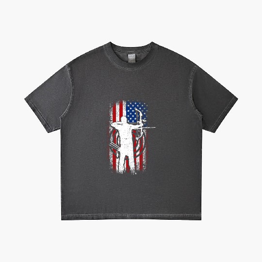 Usa Patriotic American flag 4th of July Archery Gradient T Shirts