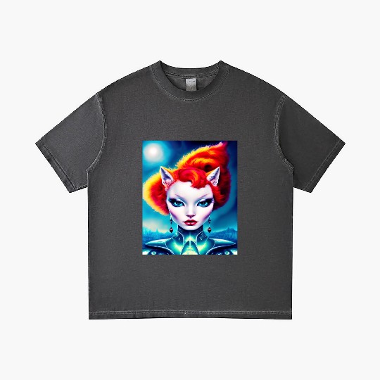 "Alien Cat Woman" Gradient T Shirts