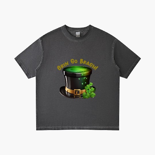 Get Lucky with this 'Erin go Bragh' Top Hat Design Gradient T Shirts