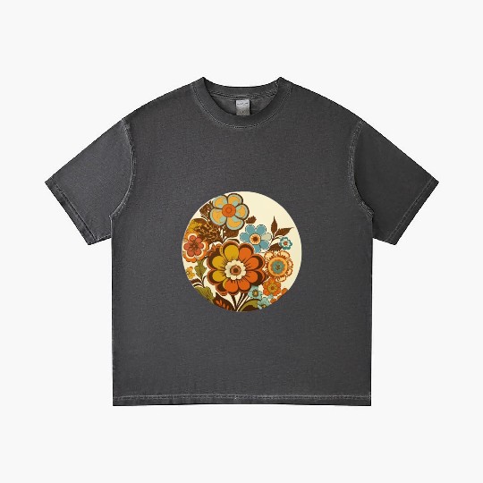 Retro style flowers Gradient T Shirts