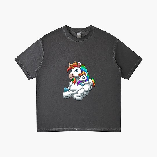 Strong Unicorn with Unicorn Kid for a Unicorn Gradient T Shirts