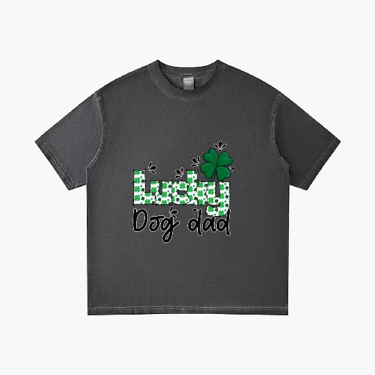 Lucky dog dad St. Patrick`s letters with shamrock Gradient T Shirts