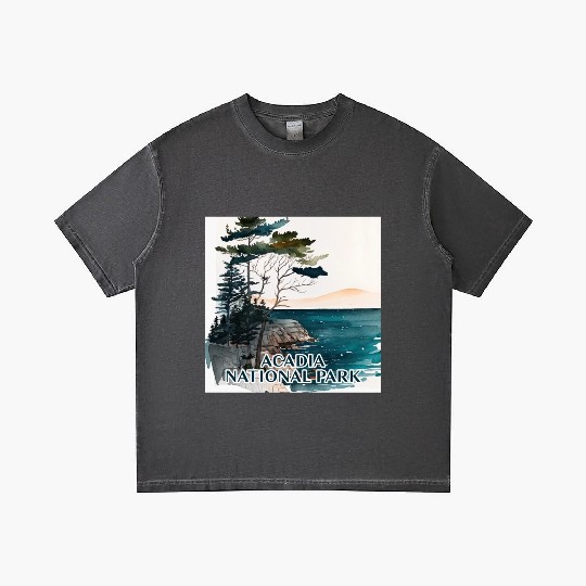 Acadia National Park Watercolor Gradient T Shirts