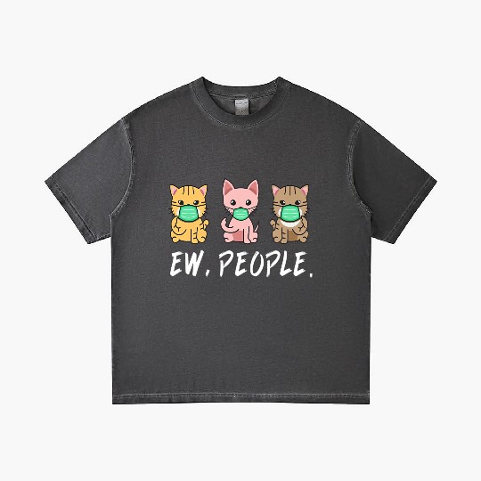 Ew People Cute Cat Wear Face Mask Kitten lovers Qu Gradient T Shirts