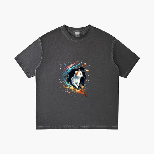 Astronaut Cat or Space Cat on Galaxy Cat Lover Gradient T Shirts
