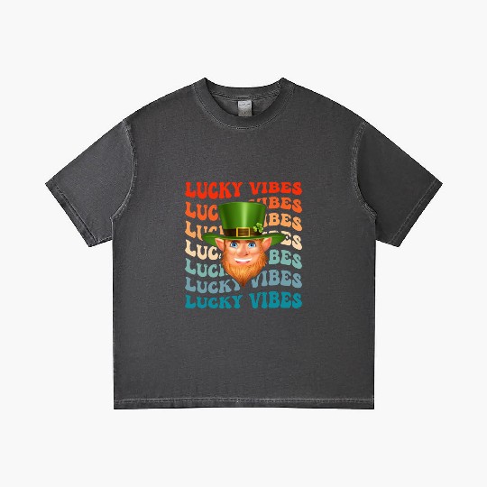 Lucky Vibes St Patrick s Day Groovy Retro Couple Gradient T Shirts