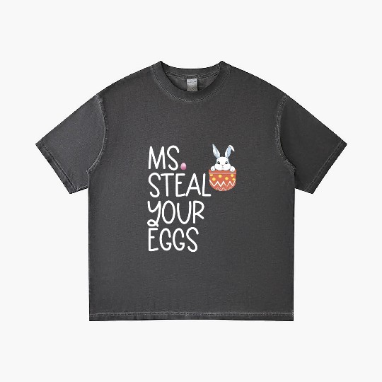 Ms Steal Your Eggs Kids Easter Sunday Funny Easter Gradient T Shirts