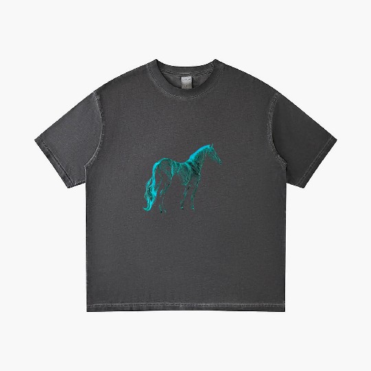 Turquoise Equestrian Art Horse Lover Western Rodeo Gradient T Shirts