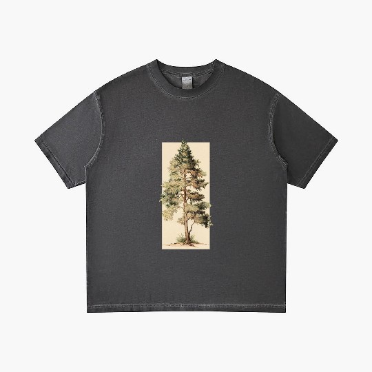Serenity in Nature: Cedar Tree Art Gradient T Shirts
