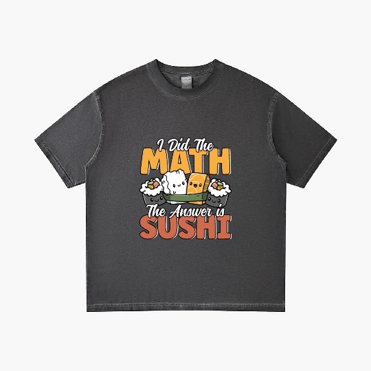 Funny Sushi Math Cute Kawaii Japanese Cuisine Gradient T Shirts