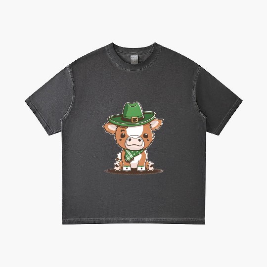 Kawaii cow with scarf St. Patrick's Day Gradient T Shirts