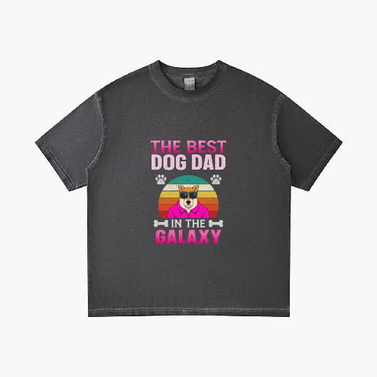 Funny Dog Dad Best Dog Dad in the Galaxy Gradient T Shirts