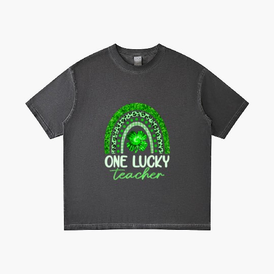 One Lucky Teacher, Rainbow Shamrock Green Clover Gradient T Shirts
