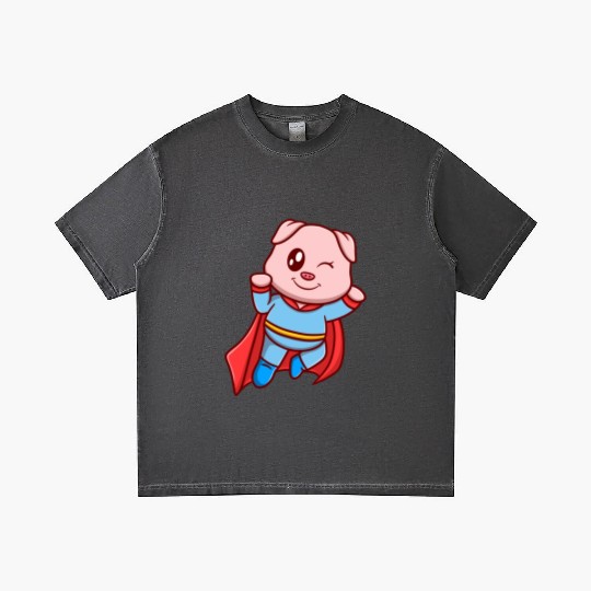 cute super pig cartoon icon illustration gifts Gradient T Shirts