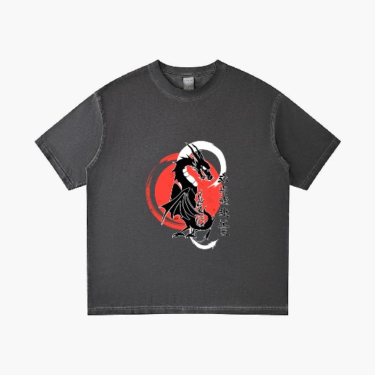 Black dragon, red moon Gradient T Shirts
