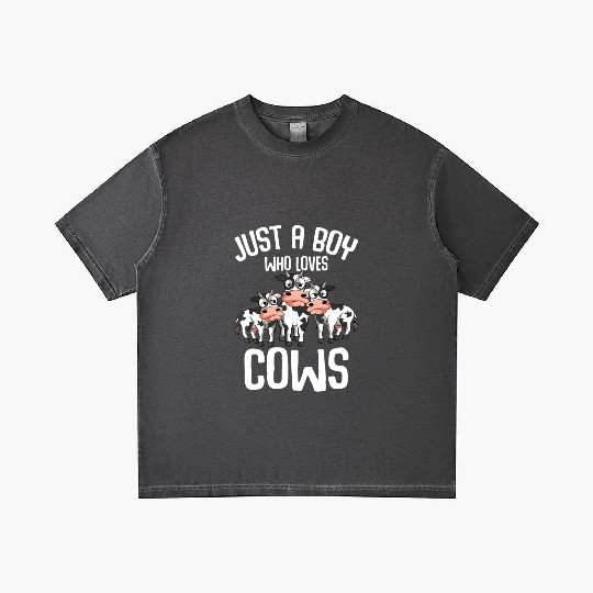 Just A Boy Who Loves Cows Farmers Cow Kids Toddler Gradient T Shirts