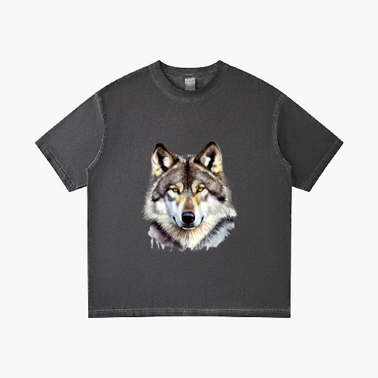 Watercolor Grey Wolf Portrait Gradient T Shirts
