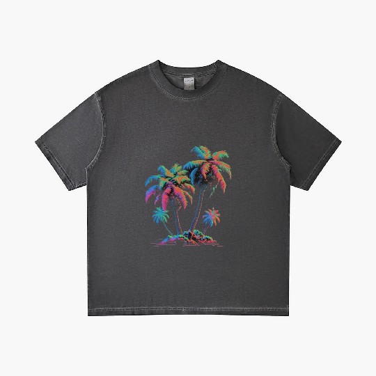 Retro Vacant Island Gradient T Shirts