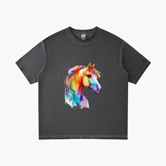 Watercolor Horse Pony Colorful Pet Ponys Lover Gradient T Shirts