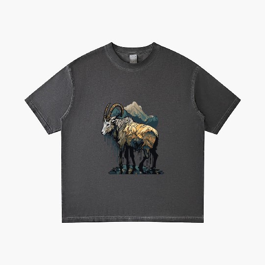 a mountain goat lives in the mountains Gradient T Shirts