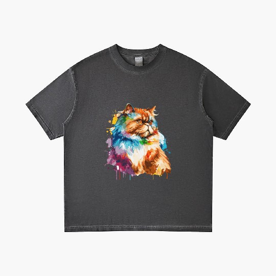Watercolor Persian Cat Colorful Persian Cats Lover Gradient T Shirts
