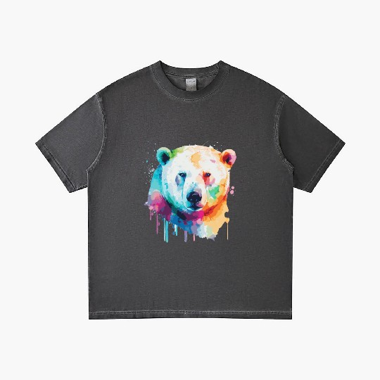 Watercolor Polar Bear Colorful Cute Bear Lover Gradient T Shirts