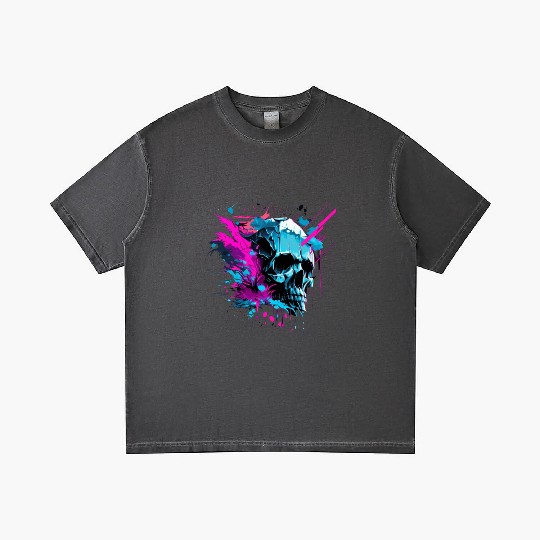 Vaporwave Skull Retro Gothic Punk Urban Streetwear Gradient T Shirts