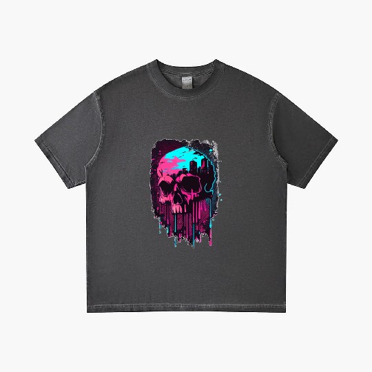Vaporwave Skull Japanese Edgy Gothic Punk Gradient T Shirts