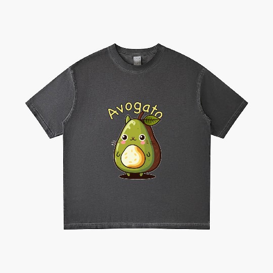 Cute Japanese Avogato Kawaii Anime Avocado Cat Gradient T Shirts