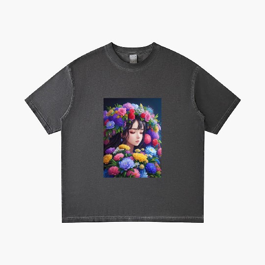 Spring Girl with a bouqet of flowers garland #1 Gradient T Shirts