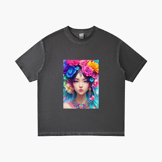 Spring Girl with a bouqet of flowers garland #10 Gradient T Shirts
