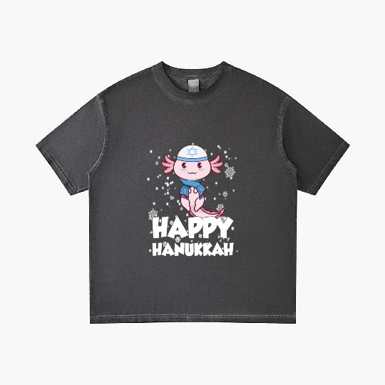 Happy Hanukkah Axolotl Kawaii Cute Axolotl Lover Gradient T Shirts