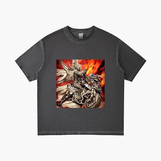 Devil Hellfire Riding Motorcycle Gradient T Shirts