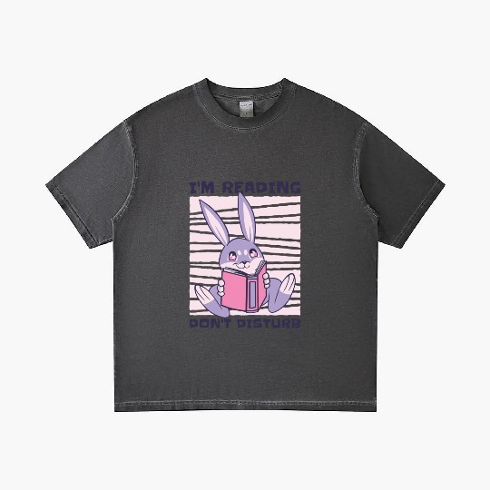 Studying Rabbit Lover Reading Books Student Gradient T Shirts