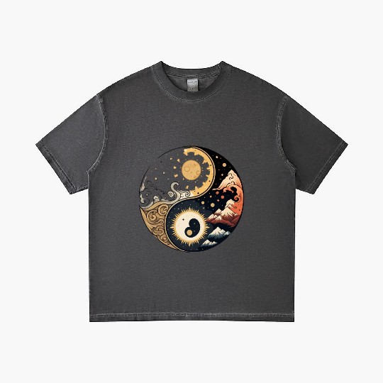Sun and moon yin yang Gradient T Shirts