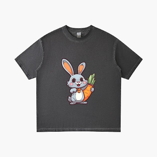 Carrot-Loving Easter Bunny: Cute 2D Design Gradient T Shirts